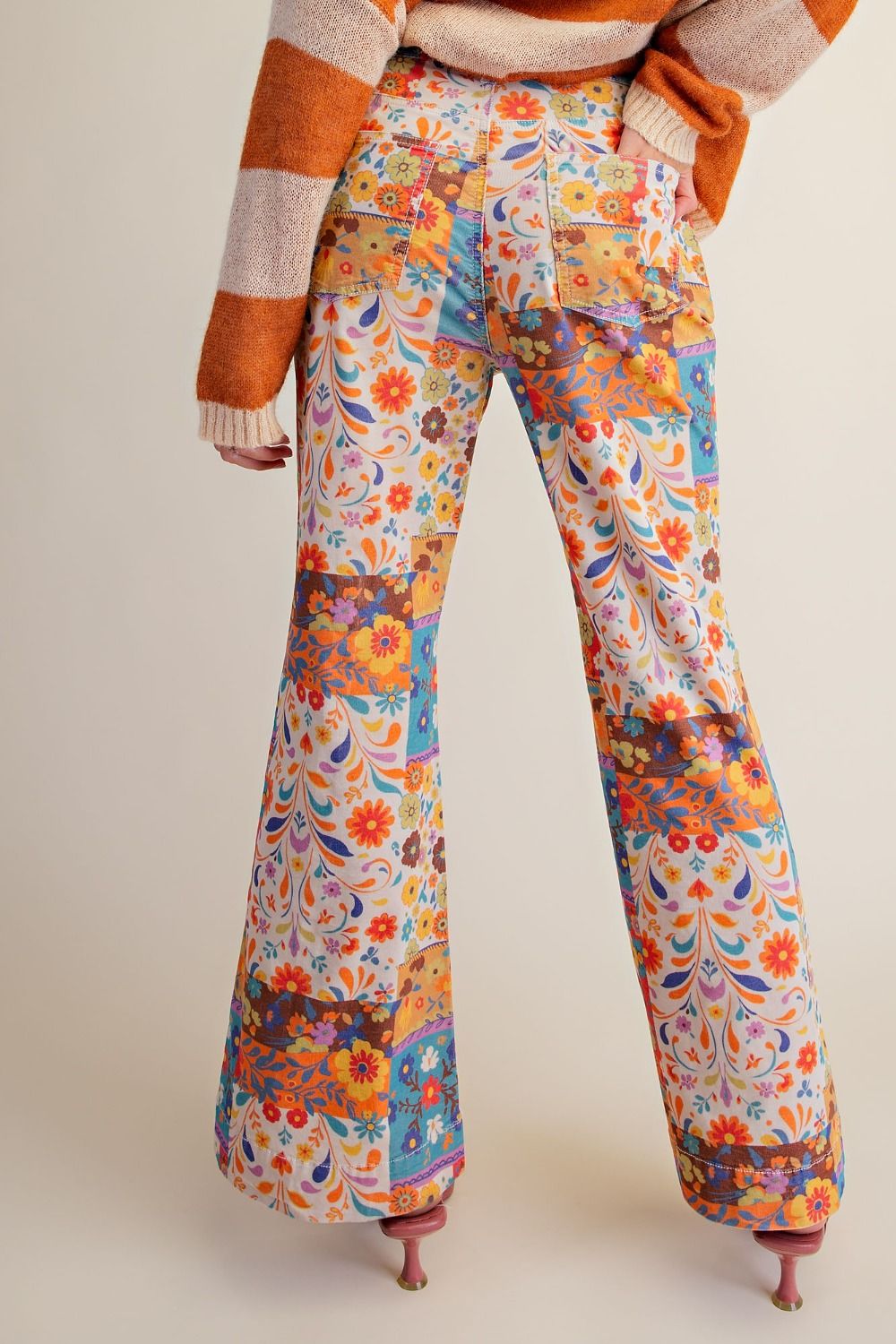 Flower Power Corduroy Flare Jeans