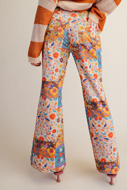 Flower Power Corduroy Flare Jeans