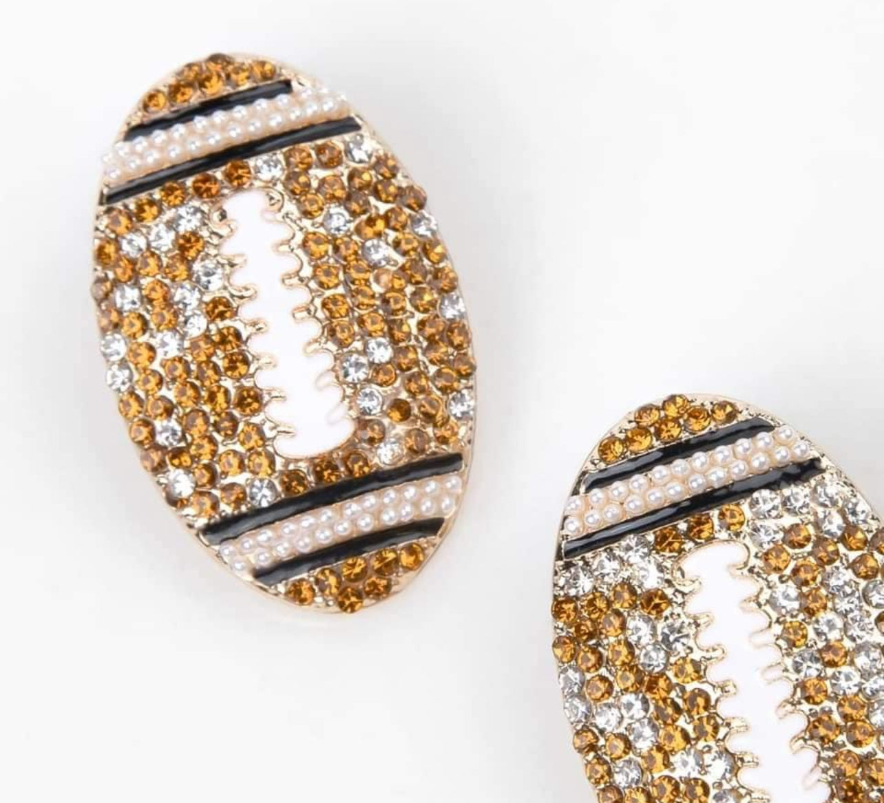 Bling Football Earrings