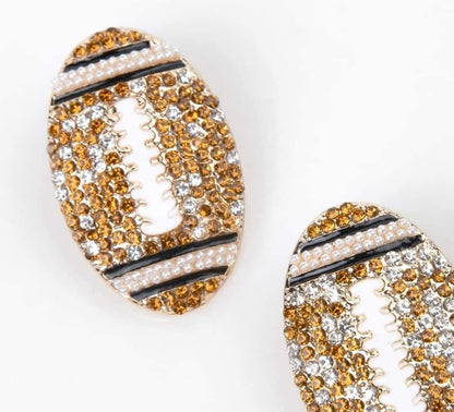 Bling Football Earrings