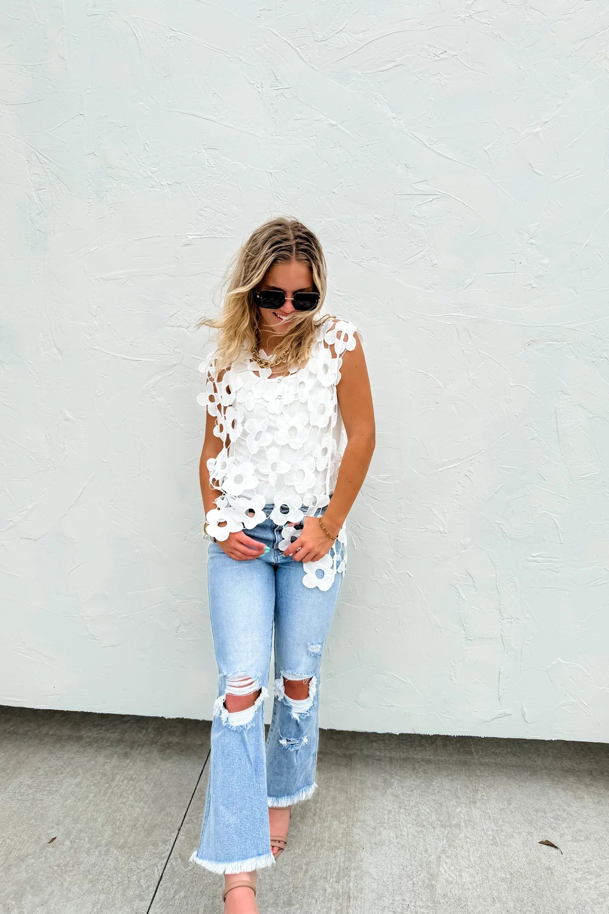 Scarlett Crochet Flower Top