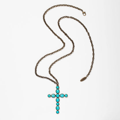 Turquoise Cross Necklace & Earrings