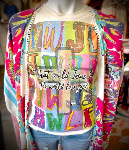 WWJD Bling Affirmation Tee