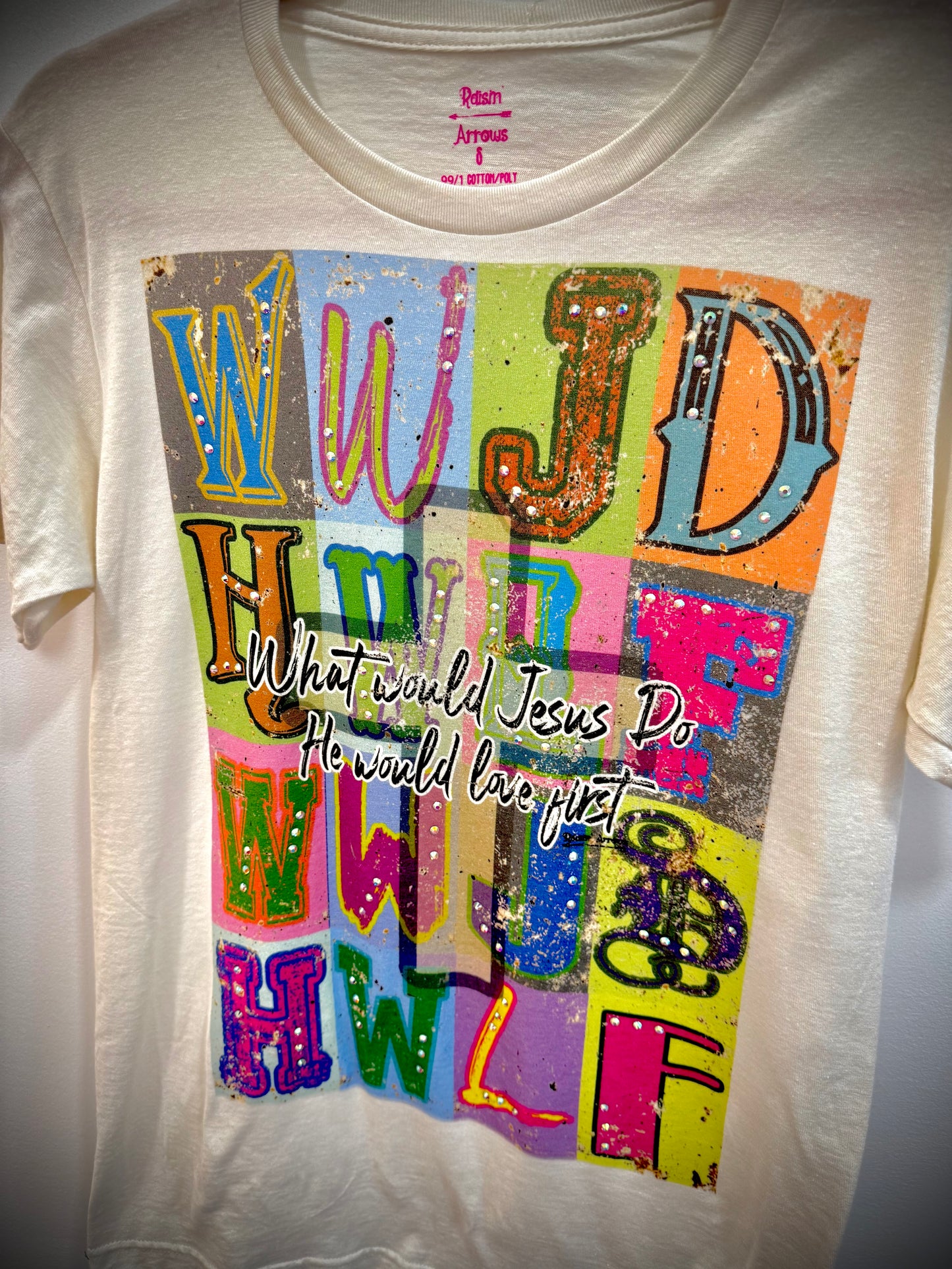 WWJD Bling Affirmation Tee
