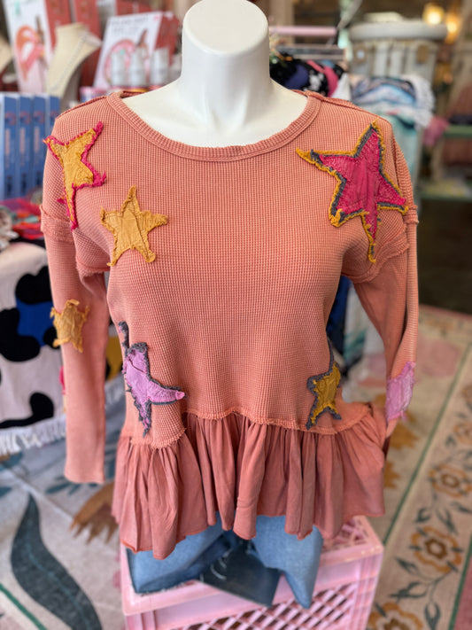 Vintage Stars Long Sleeve Top