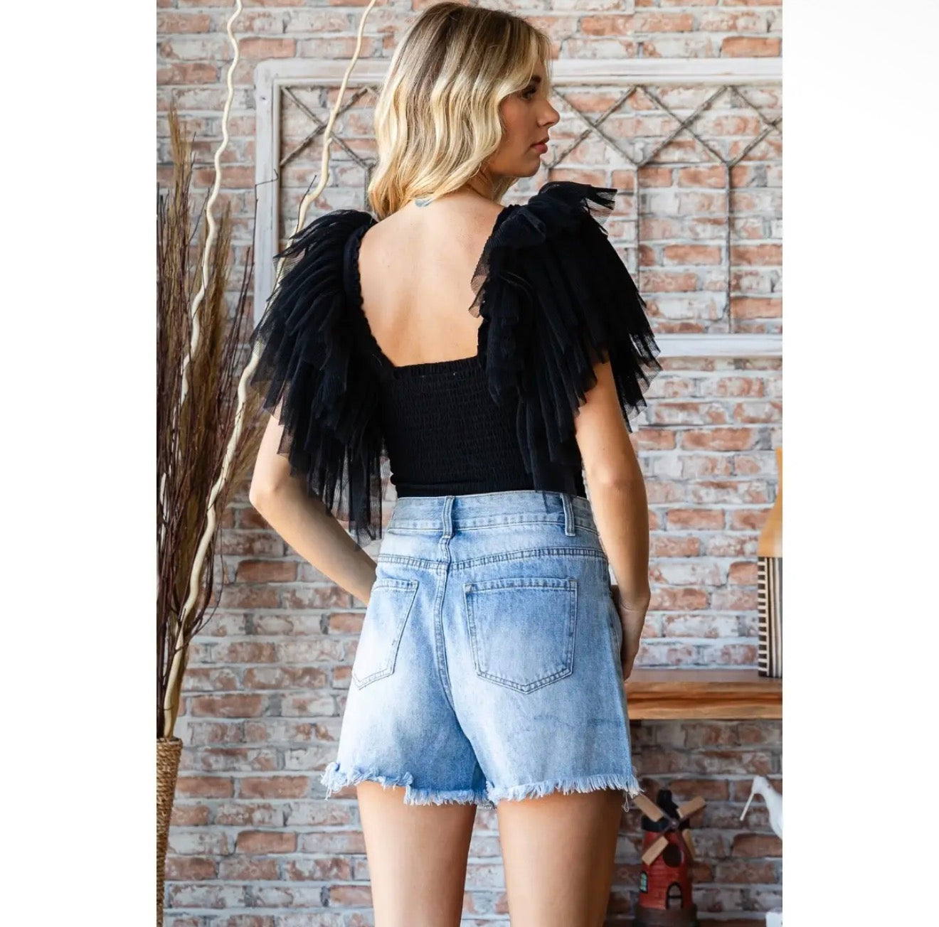 Layered Ruffle Sleeve Smocked Bodysuit