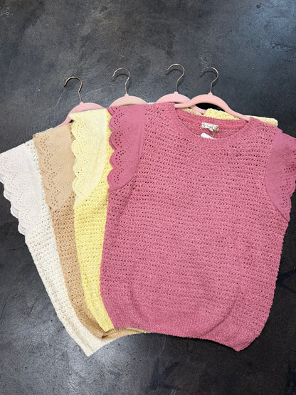 Charlotte Flutter Eyelet Sleeve Top