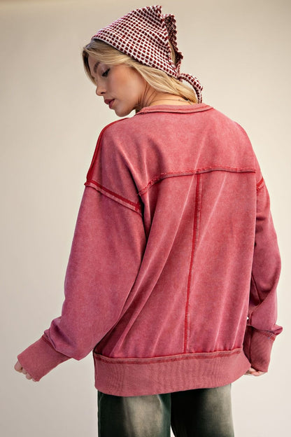 Touch Down Patchwork Boho Pullover Sweatshirt
