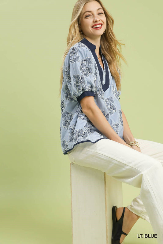 Blue Magnolia Top