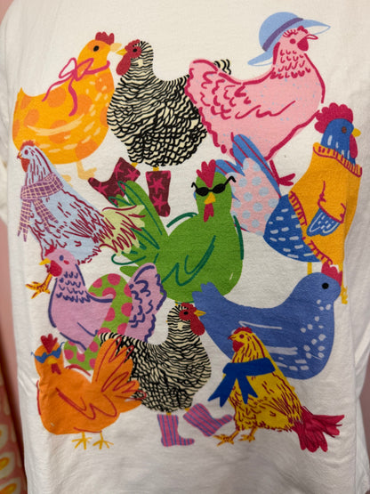 Chicken Collage Crop Tee