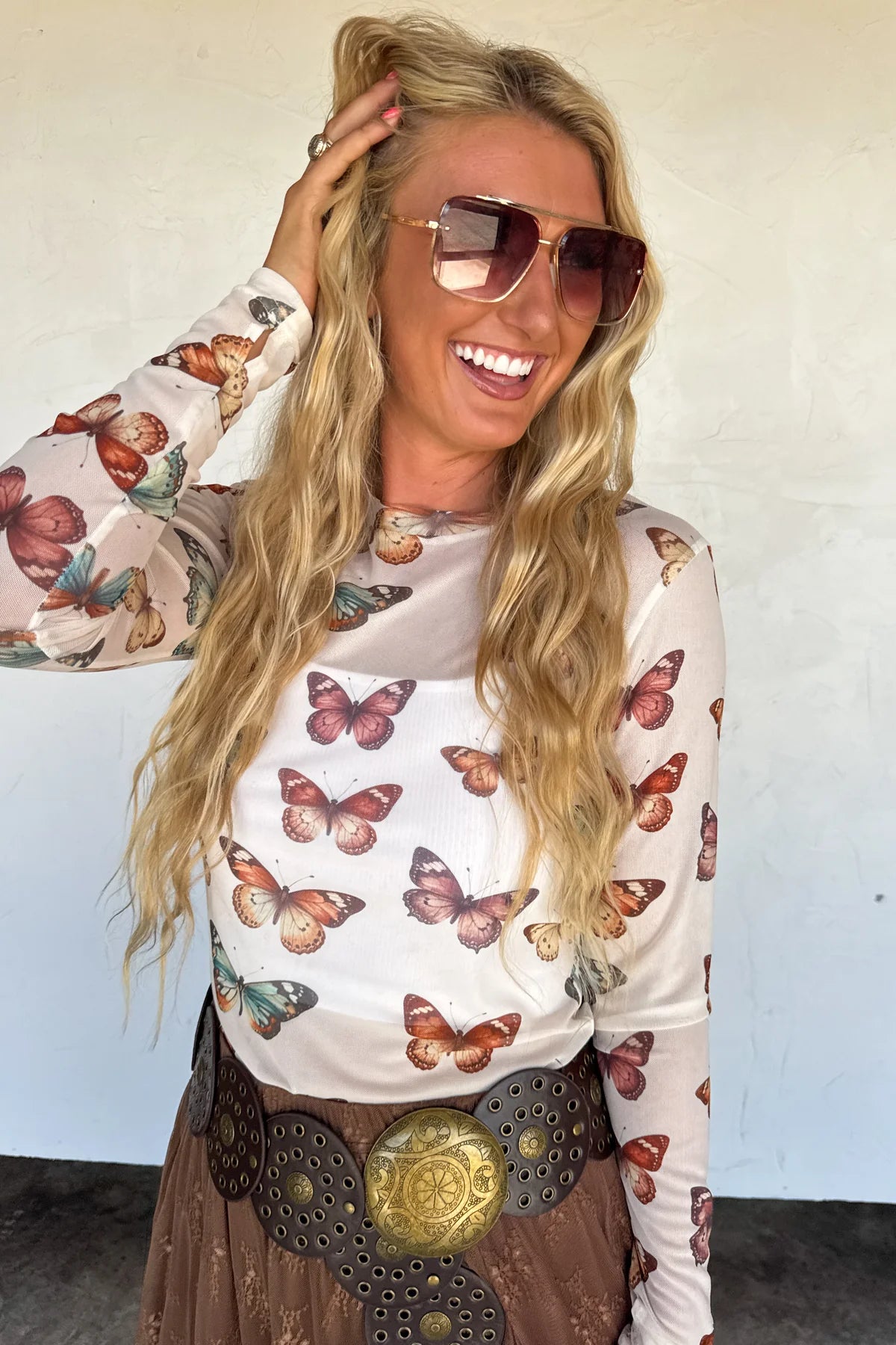 Blakeley Butterfly Mesh Top