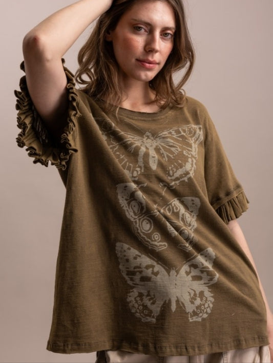 Vintage Butterfly Oversized Top