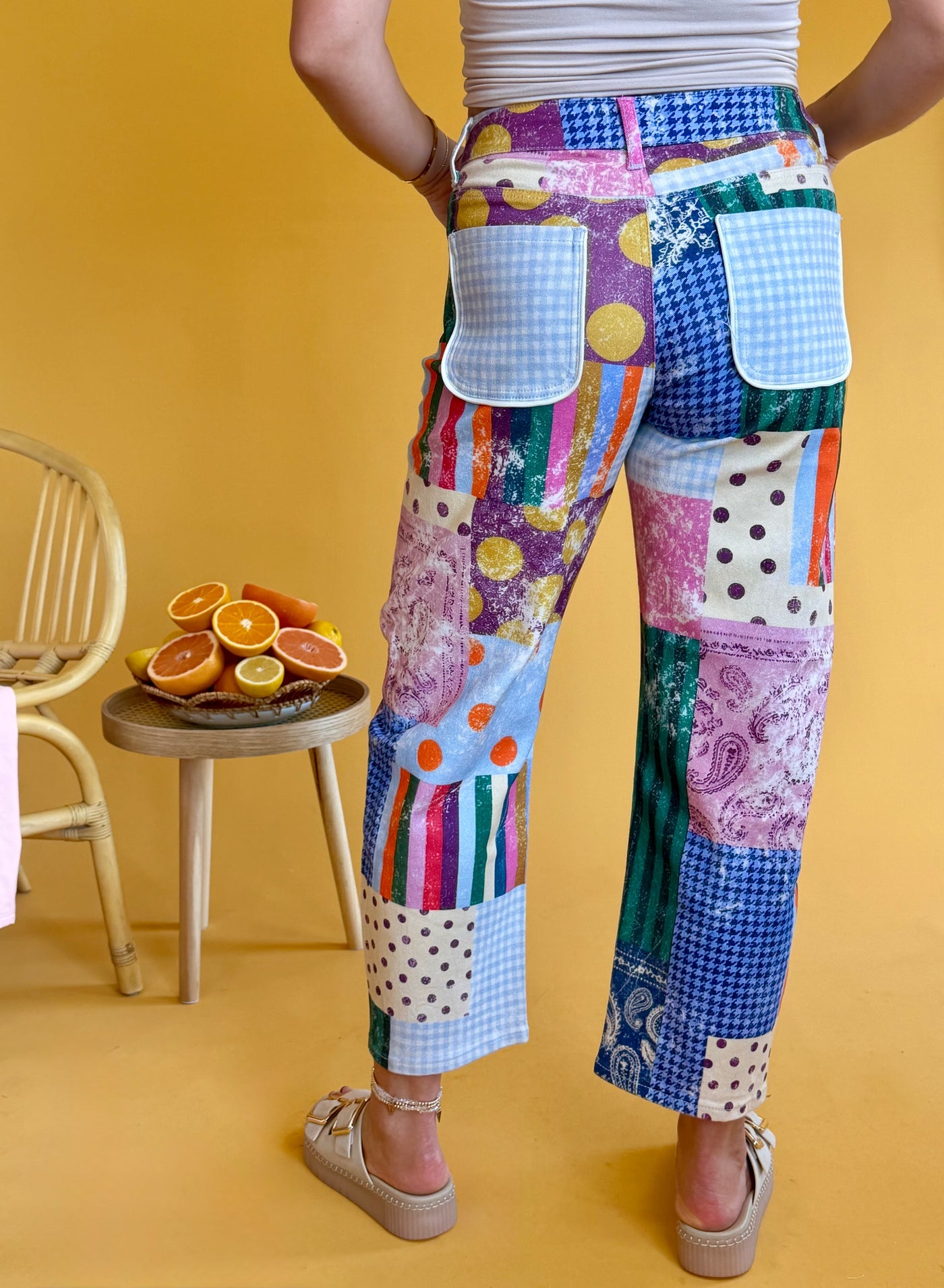 Poppy & Pine Dopamine Print Patchwork Denim Blue