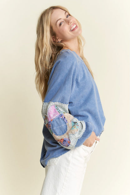 Mineral Wash Flower Patch Top
