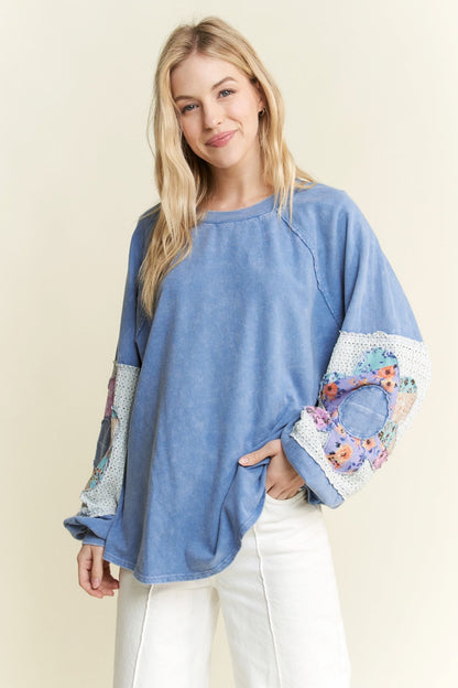 Mineral Wash Flower Patch Top