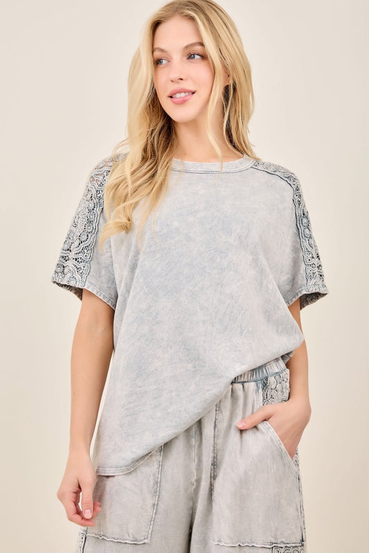 Boho Eyelet Trim Top