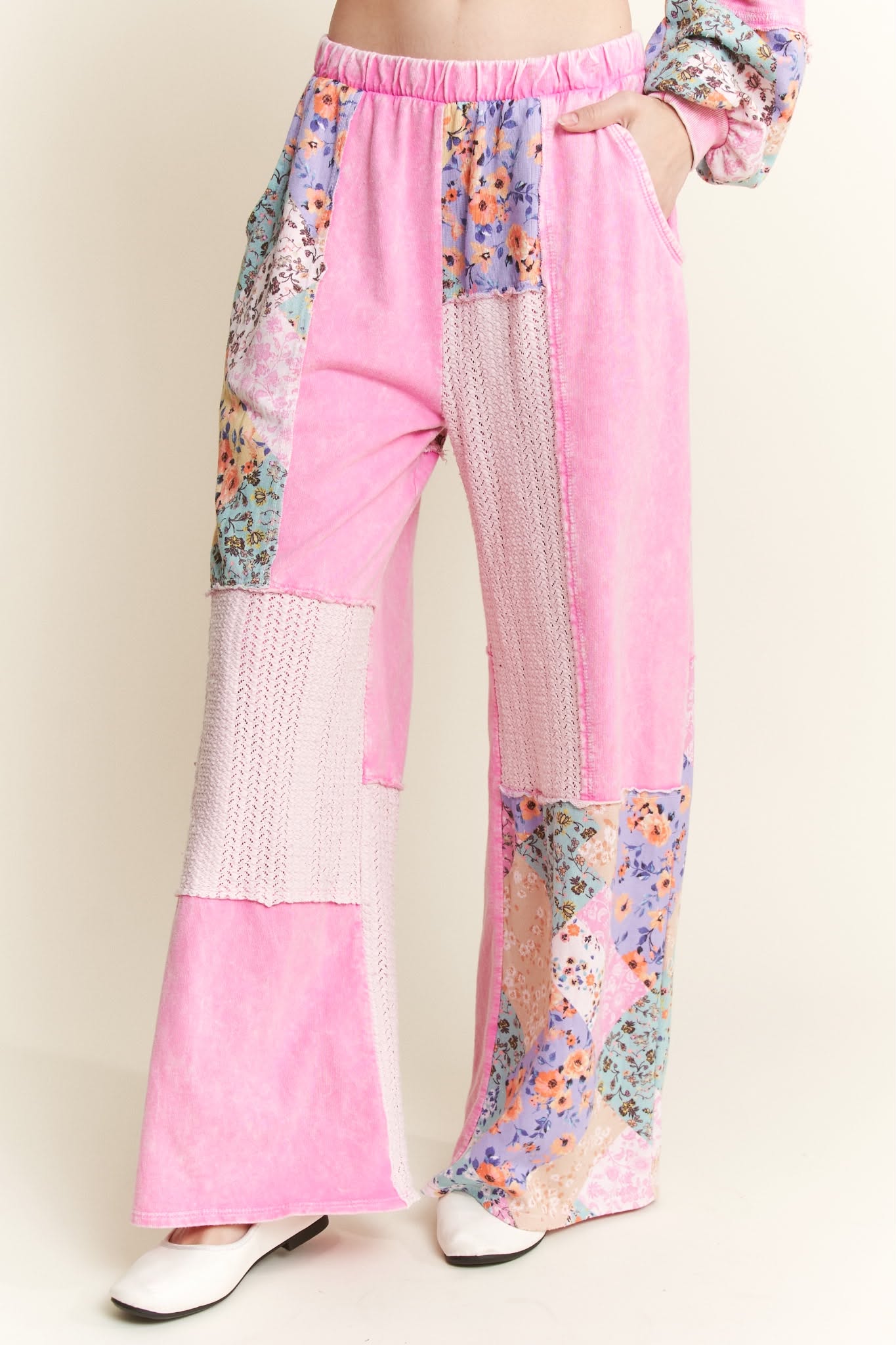 Vintage Bloom Floral Patchwork Pants