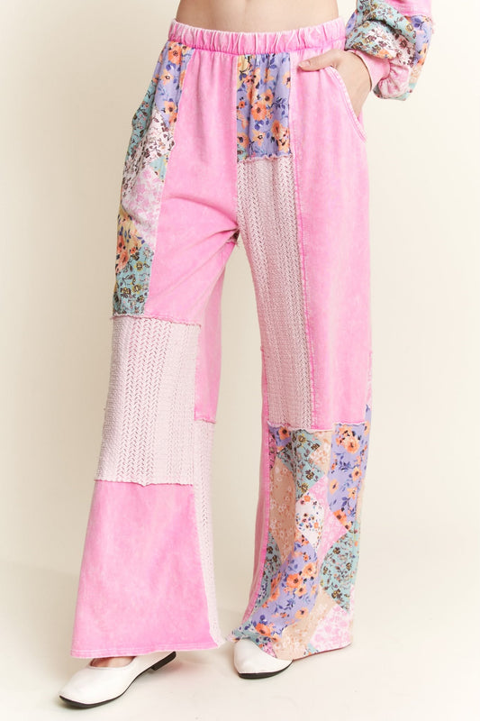 Vintage Bloom Floral Patchwork Pants