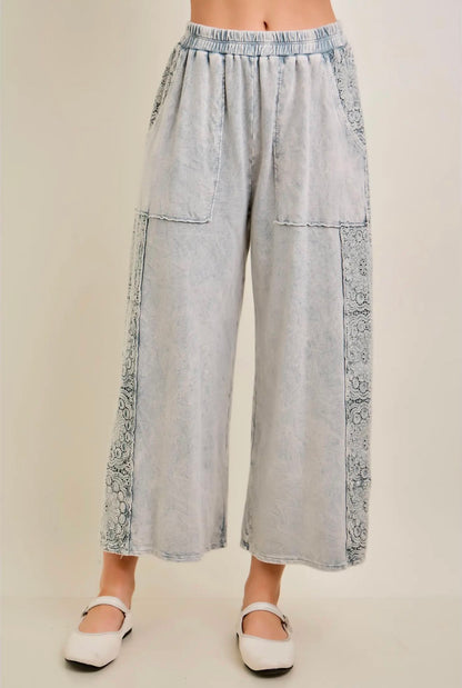 Boho Eyelet Trim Pant
