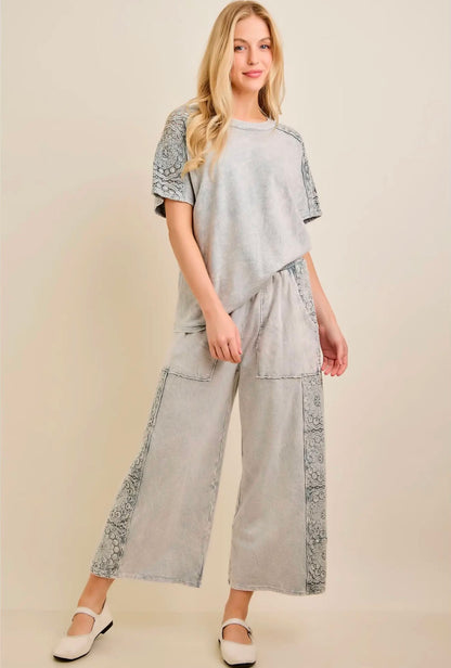 Boho Eyelet Trim Pant