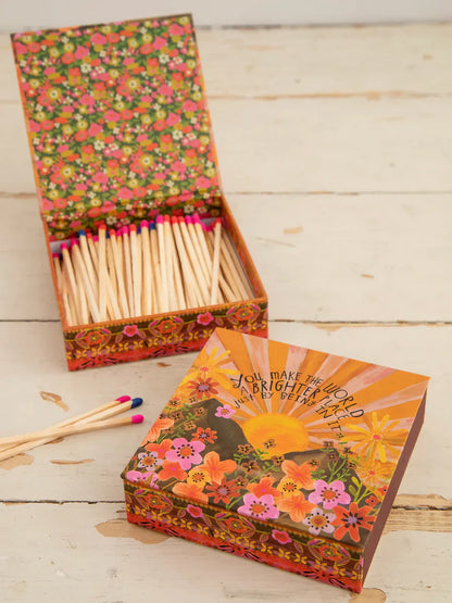 Natural Life Brighter Place Wooden Match Box