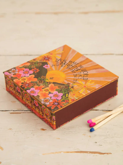 Natural Life Brighter Place Wooden Match Box