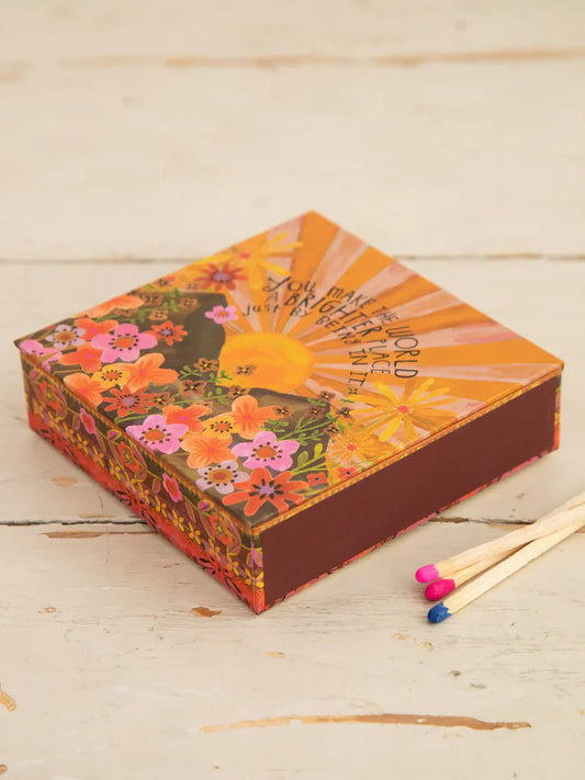 Natural Life Brighter Place Wooden Match Box