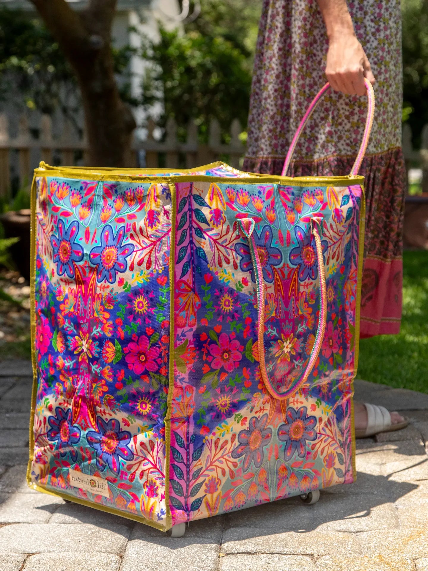 Natural Life Blossom Belle Rolling Tote Bag