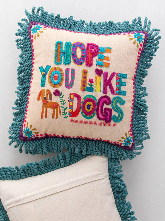 Natural Life Dog Tassel Pillow