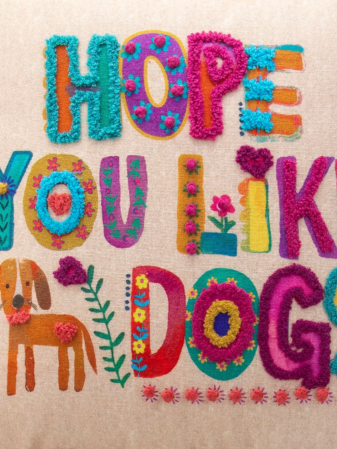 Natural Life Dog Tassel Pillow