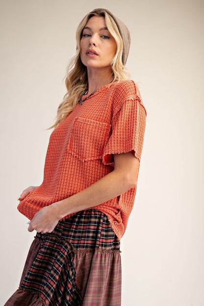 Waffle Knit Basic Tee
