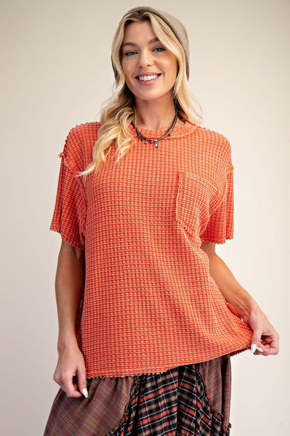 Waffle Knit Basic Tee