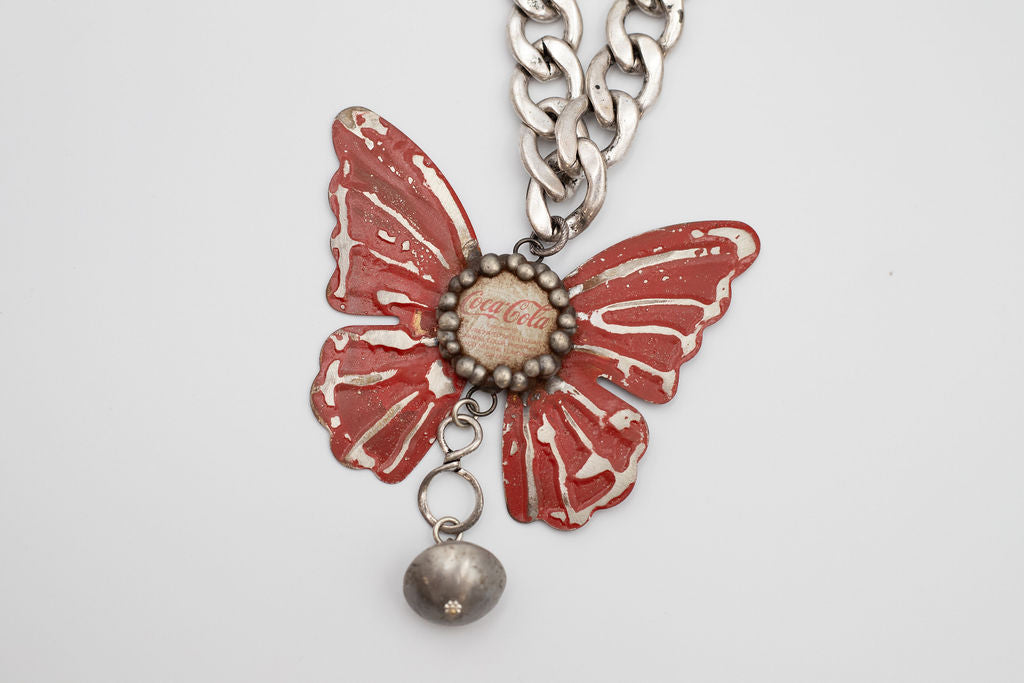 Coca-Cola Butterfly Necklace