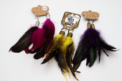 Bullet Shell Feather Earrings