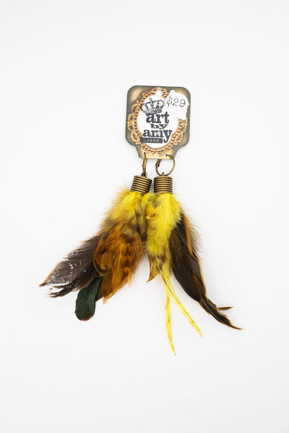 Bullet Shell Feather Earrings