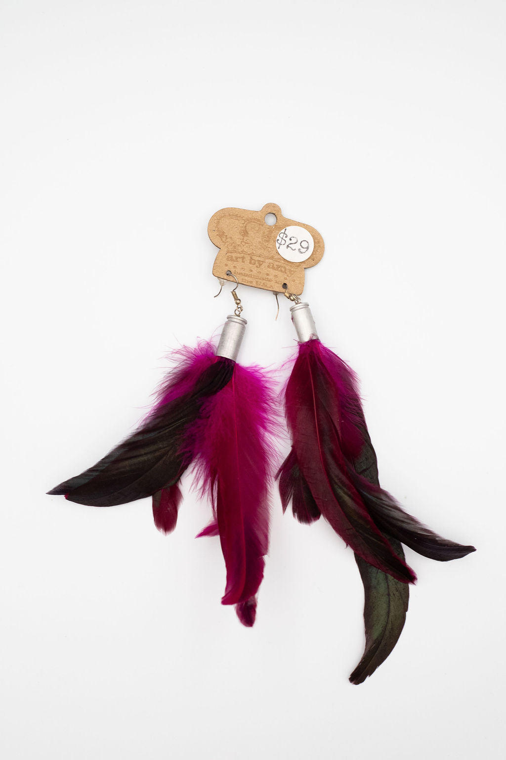 Bullet Shell Feather Earrings