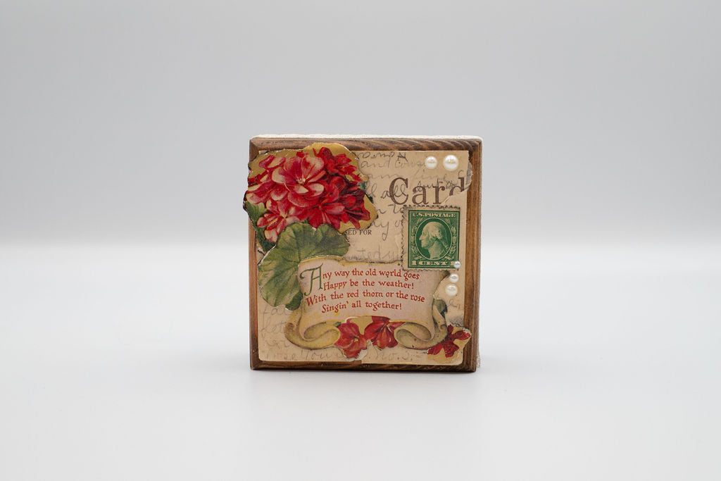 Vintage Postcard Wooden Blocks