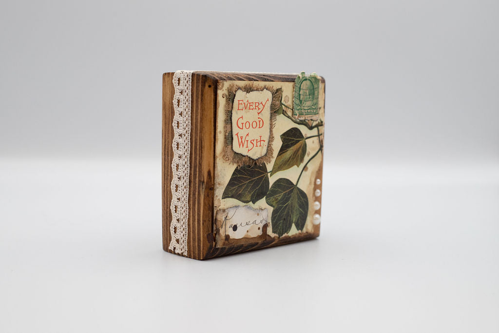 Vintage Postcard Wooden Blocks