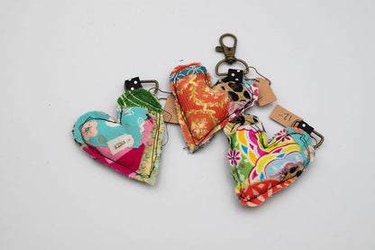 Mini Quilted Heart Keychain