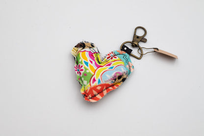 Mini Quilted Heart Keychain