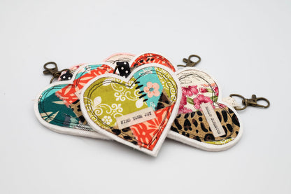 Quilted Heart Keychain