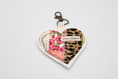 Quilted Heart Keychain
