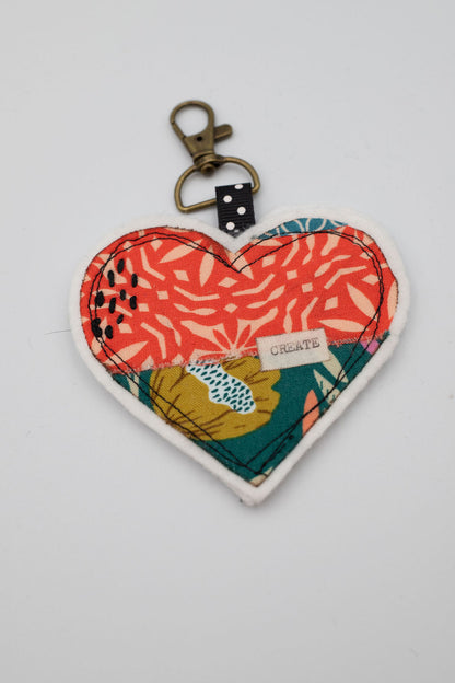 Quilted Heart Keychain