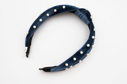 Velvet Headband with Mini Pearls