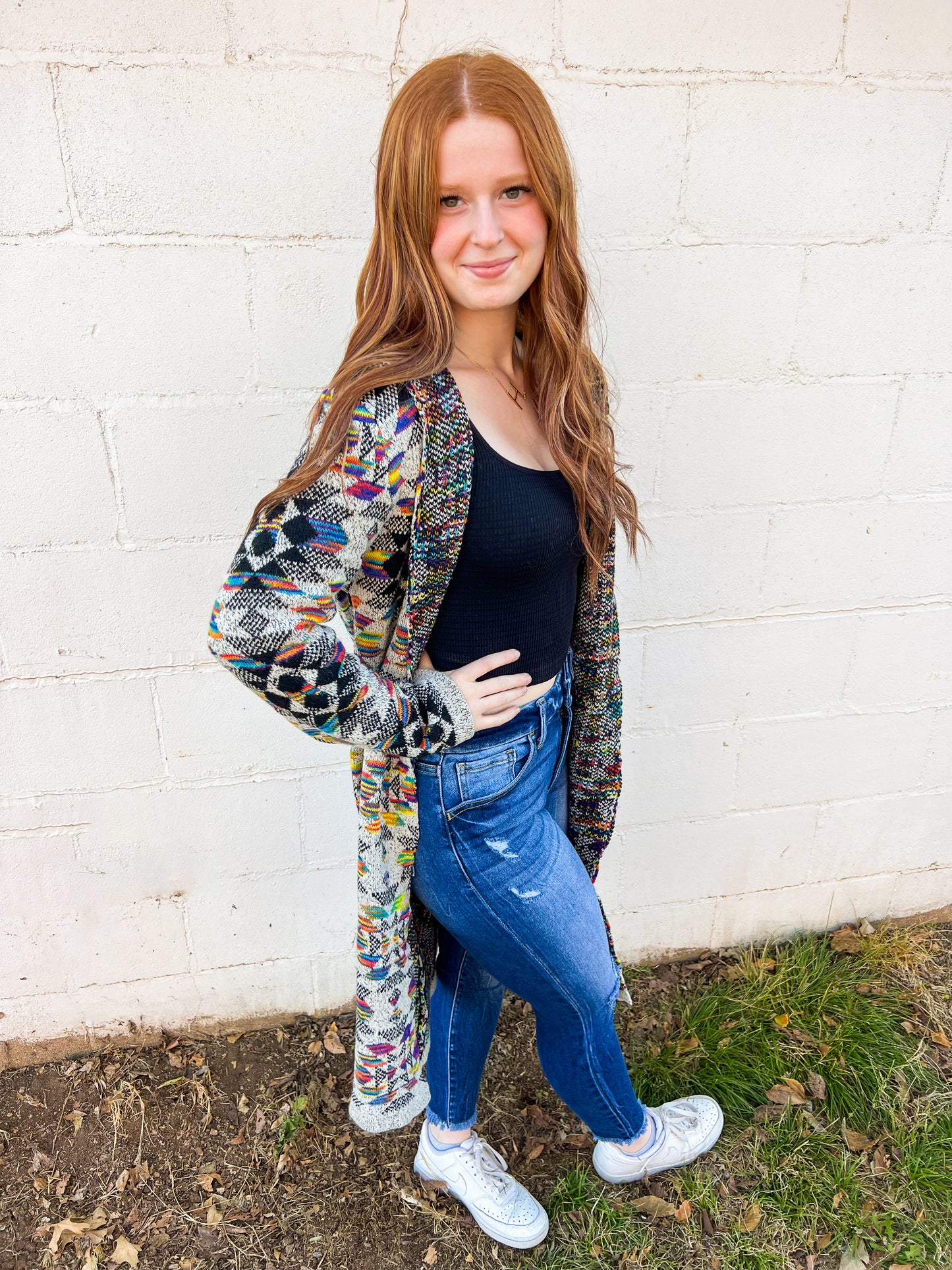 Aztec Print Colorful Cardigan/Duster