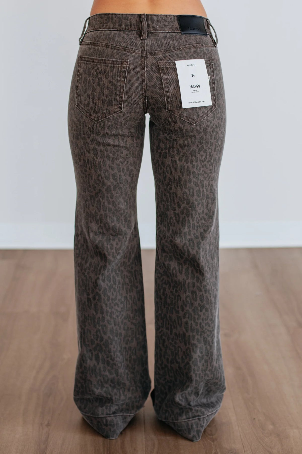 Hidden Cheetah Low Rise Flare Jeans