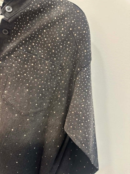 Black Rhinestone Denim Jacket