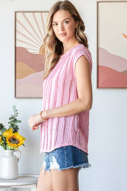 Lightweight Striped Textured Blouse