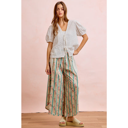 Floral Eyelet Vintage Pants