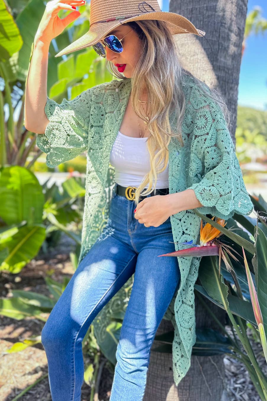 Wild Sage Crochet Kimono